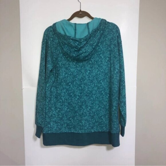 Athleta Sundown Alliance Hoodie S Teal Ribbed  Ties Long Sleeves Athleisure Yoga - Picture 7 of 11